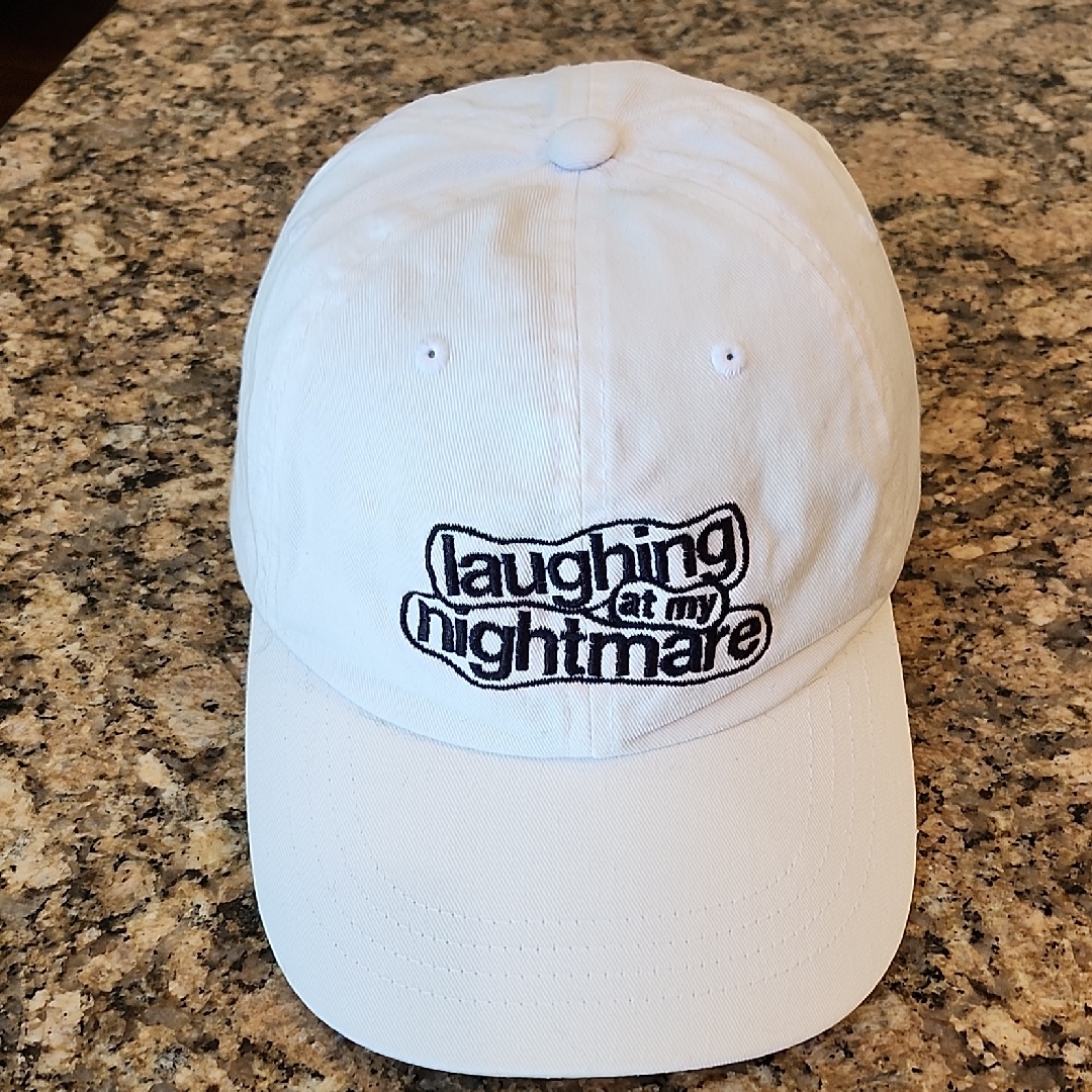 White Baseball Cap With Embroidered Logo